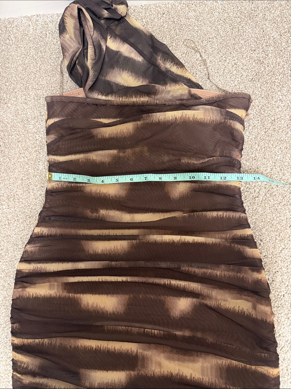 Elliatt One-Shoulder Mesh Midi Miley Dress - Picture 10 of 12